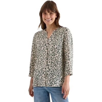 Cecil Bluse mit Leo-Muster aus Leinenmix Cecil Bluse mit Leo-Muster aus Leinenmix