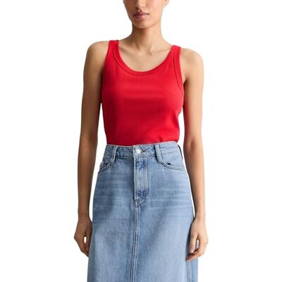 Marc O' Polo Marc OߴPolo Denim Damen Tanktop mit Stretch-Anteil Slim Fit, Rot (Carmine Red), XS Marc O' Polo Marc OߴPolo Denim Damen Tanktop mit Stretch-Anteil Slim Fit, Rot (Carmine Red), XS