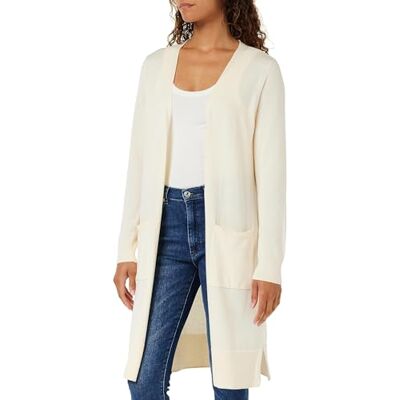Amazon Essentials Damen Leichter, längerer Strickjackenpullover (Erhältlich in Übergröße), Blasses Pfirsich, 4XL Große Größen Amazon Essentials Damen Leichter, längerer Strickjackenpullover (Erhältlich in Übergröße), Blasses Pfirsich, 4XL Große Größen