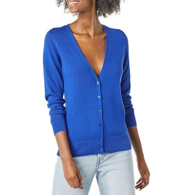 Amazon Essentials Damen Leichter Cardigan-Pulli, Kräftiges Blau, XS Amazon Essentials Damen Leichter Cardigan-Pulli, Kräftiges Blau, XS