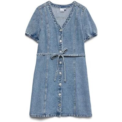VERO MODA Vmjanet Ss V-Neck Short Denim Dress Noos VERO MODA Vmjanet Ss V-Neck Short Denim Dress Noos