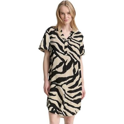 TOM TAILOR Damen 1046491 Kleid, 38070 Abstract Beige Zebra, 40 EU TOM TAILOR Damen 1046491 Kleid, 38070 Abstract Beige Zebra, 40 EU