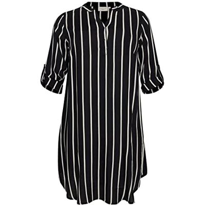 KAFFE CURVE Damen Kleid KCmilana Kleid Große Größen Damen 3/4 Arm Shirt V-Ausschnitt Lange Ärmel KAFFE CURVE Damen Kleid KCmilana Kleid Große Größen Damen 3/4 Arm Shirt V-Ausschnitt Lange Ärmel