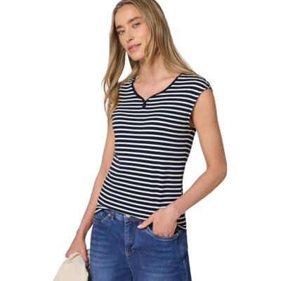 Street One Ärmelloses Shirt mit Knopfdetail Shadowed Navy 42 Street One Ärmelloses Shirt mit Knopfdetail Shadowed Navy 42