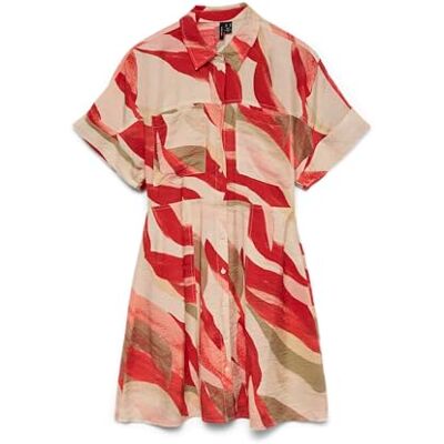 VERO MODA Vmtyra Ss Short Shirt Dress WVN Exp VERO MODA Vmtyra Ss Short Shirt Dress WVN Exp