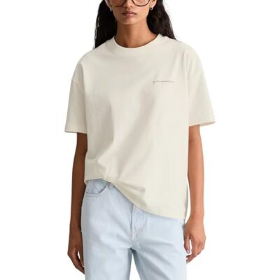 Marc O' Polo Marc OߴPolo Denim Damen T-Shirt mit Rundhalsausschnitt Relaxed Fit, Weiß (Silky White), S Marc O' Polo Marc OߴPolo Denim Damen T-Shirt mit Rundhalsausschnitt Relaxed Fit, Weiß (Silky White), S