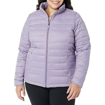 Amazon Essentials Damen Leichte, Langärmelige, Wasserabweisende, verstaubare Pufferjacke (Erhältlich in Übergröße), Dusty Grape, L Amazon Essentials Damen Leichte, Langärmelige, Wasserabweisende, verstaubare Pufferjacke (Erhältlich in Übergröße), Dusty Grape, L