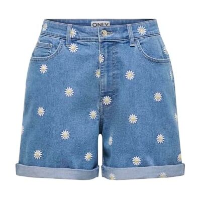 ONLY Onlhush Mw Emb Fold Up Shorts DNM ONLY Onlhush Mw Emb Fold Up Shorts DNM