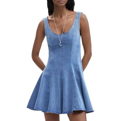 Desigual Ärmelloses Kleid aus der Damen-Kollektion, Blau, Größe S Desigual Ärmelloses Kleid aus der Damen-Kollektion, Blau, Größe S