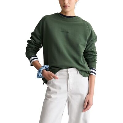 Marc O' Polo Marc OߴPolo Denim Damen Sweatshirt aus Bio-Baumwolle mit Raglanärmeln, Grün (Turf Green), XS Marc O' Polo Marc OߴPolo Denim Damen Sweatshirt aus Bio-Baumwolle mit Raglanärmeln, Grün (Turf Green), XS