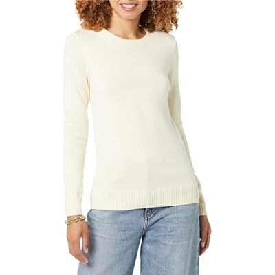 Amazon Essentials Damen Pullover Mit Rundhalsausschnitt Aus 100 % Baumwolle (Erhältlich In Übergröße), Blasser Pfirsich, XS Amazon Essentials Damen Pullover Mit Rundhalsausschnitt Aus 100 % Baumwolle (Erhältlich In Übergröße), Blasser Pfirsich, XS