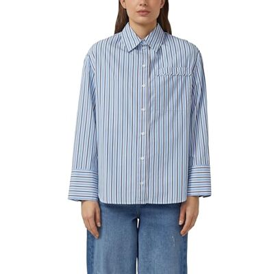 s.Oliver Gestreifte Popeline-Bluse im Relaxed Fit mit Hemdkragen s.Oliver Gestreifte Popeline-Bluse im Relaxed Fit mit Hemdkragen