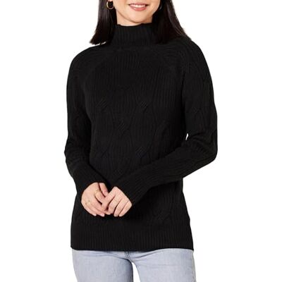 Amazon Essentials Damen Soft Touch Trichterkragen Zopfpullover, Schwarz, Größe XL Amazon Essentials Damen Soft Touch Trichterkragen Zopfpullover, Schwarz, Größe XL