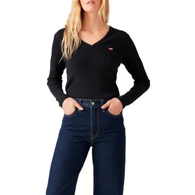 Levi's Essential Hm Ls Vneck Caviar Levi's Essential Hm Ls Vneck Caviar