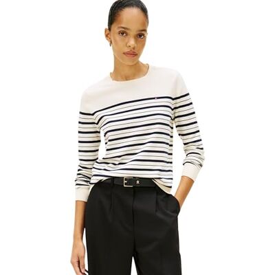 Tommy Hilfiger Damen CO Jersey FINE GG LS C-NK SWT WW0WW44984 Pullover Sweater, Schwarz (Calico/Dark Night Navy Multi STP), 3XL, Schwarz (Calico/Dark Night Navy Multi STP), 3XL Große Größen Tommy Hilfiger Damen CO Jersey FINE GG LS C-NK SWT WW0WW44984 Pullover Sweater, Schwarz (Calico/Dark Night Navy Multi STP), 3XL, Schwarz (Calico/Dark Night Navy Multi STP), 3XL Große Größen
