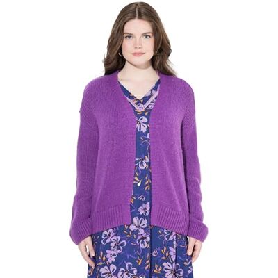 Ulla Popken Damen große Größen Übergrößen Plus Size Strickjacke, kurz, Oversized, offene Jacke, Wollanteil lila 54+ 832535824-54+ Ulla Popken Damen große Größen Übergrößen Plus Size Strickjacke, kurz, Oversized, offene Jacke, Wollanteil lila 54+ 832535824-54+