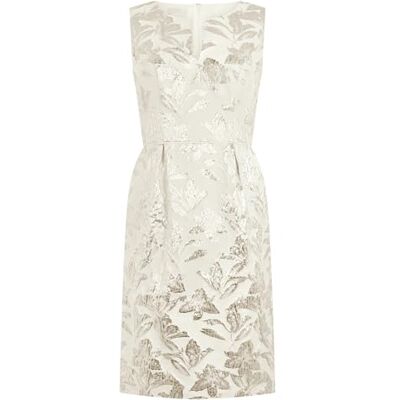 Apart Etuikleid mit Glanzjacquard und V-Ausschnitt Apart Etuikleid mit Glanzjacquard und V-Ausschnitt