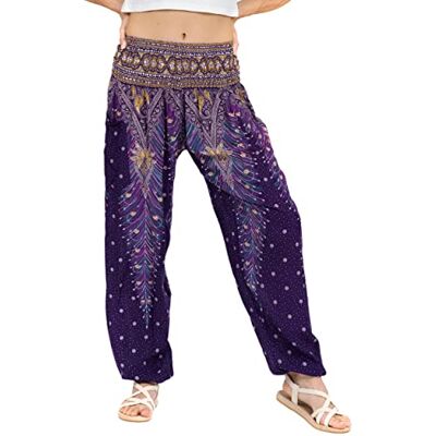 Lofbaz Damen Haremshose Yogahose Pumphose Hippie Hose Boho Kleidung Festival Outfit Sommerhose Leicht Sommer Hosen Peacock 1 Violett XL Lofbaz Damen Haremshose Yogahose Pumphose Hippie Hose Boho Kleidung Festival Outfit Sommerhose Leicht Sommer Hosen Peacock 1 Violett XL