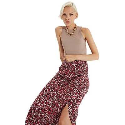 TRENDYOL Damen Fliesenblumenmuster Tipp Detaillierter Rock Skirt, Mehrfarbig, 42 EU TRENDYOL Damen Fliesenblumenmuster Tipp Detaillierter Rock Skirt, Mehrfarbig, 42 EU