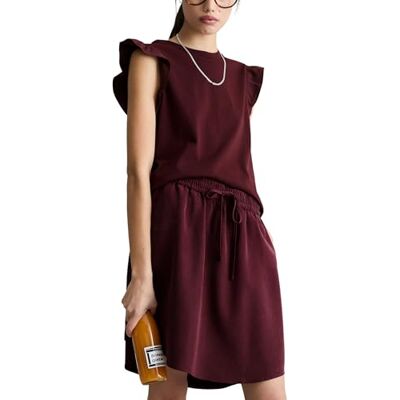 Marc O' Polo Marc OߴPolo Denim Damen Tanktop mit Volantärmeln Regular Fit, Rot (Merlot Red), XXS Marc O' Polo Marc OߴPolo Denim Damen Tanktop mit Volantärmeln Regular Fit, Rot (Merlot Red), XXS