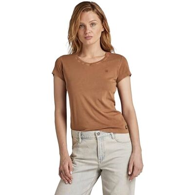 G-STAR RAW Damen Eyben Slim V-Neck Top 2.0, Braun (Toasted Coconut gd D24533-B059-G414), XXS G-STAR RAW Damen Eyben Slim V-Neck Top 2.0, Braun (Toasted Coconut gd D24533-B059-G414), XXS