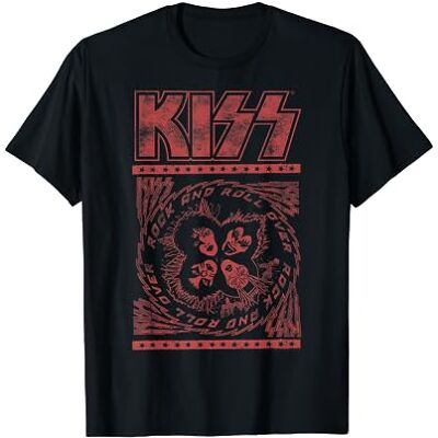 Kiss Rock'n'Roll Over T-Shirt, Herren, Schwarz, S, Klassisch, Halbarm, Crew-Ausschnitt, Polyester, Baumwolle, Stretch, Klassische Passform, Standardlänge, Imported Kiss Rock'n'Roll Over T-Shirt, Herren, Schwarz, S, Klassisch, Halbarm, Crew-Ausschnitt, Polyester, Baumwolle, Stretch, Klassische Passform, Standardlänge, Imported