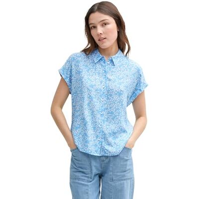 TOM TAILOR Denim Damen Kurzarm-Bluse mit Muster TOM TAILOR Denim Damen Kurzarm-Bluse mit Muster