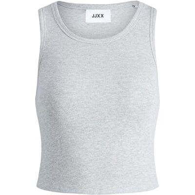 JJXX Damen Jxfallon Sl Rib Tank Top Noos T-Shirt, Light Grey Melange, XS EU JJXX Damen Jxfallon Sl Rib Tank Top Noos T-Shirt, Light Grey Melange, XS EU