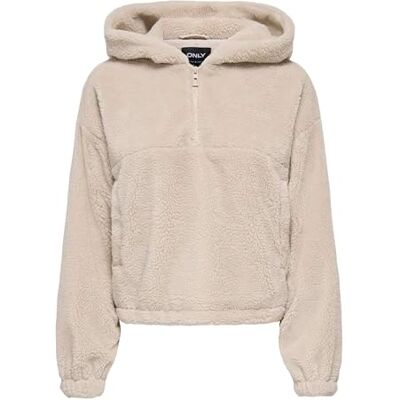 ONLY Damen Onlsiena Teddy Anorak Life Cc OTW, Pumice Stone, x_s ONLY Damen Onlsiena Teddy Anorak Life Cc OTW, Pumice Stone, x_s