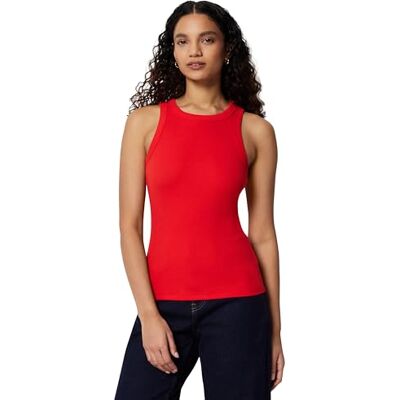 Amazon Essentials Damen Slim-Fit-Tanktop Mit Rippstrick, Rot, XL Amazon Essentials Damen Slim-Fit-Tanktop Mit Rippstrick, Rot, XL