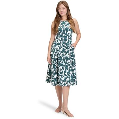Vera Mont Damen Cocktailkleid mit Print Cream/Dark Green,44 Vera Mont Damen Cocktailkleid mit Print Cream/Dark Green,44