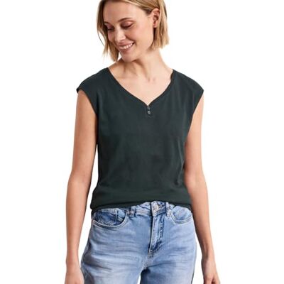 Street One Shirt mit gerundetem V-Ausschnitt deep Bound Green 40 Street One Shirt mit gerundetem V-Ausschnitt deep Bound Green 40