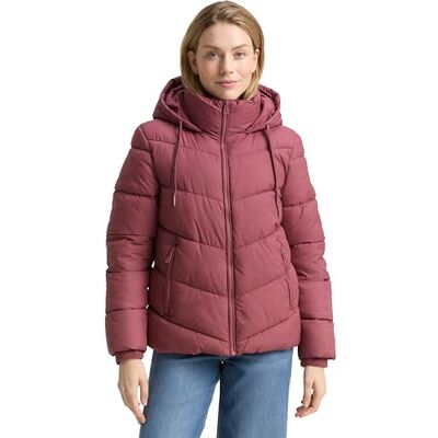 TOM TAILOR Damen 1047526 Puffer-Jacke Mit Kapuze, 10976 Deeply Mauve, XL EU TOM TAILOR Damen 1047526 Puffer-Jacke Mit Kapuze, 10976 Deeply Mauve, XL EU