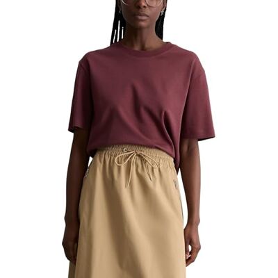 Marc O' Polo Marc OߴPolo Denim Damen T-Shirt mit Rundhalsausschnitt Regular Fit, Rot (Merlot Red), M Marc O' Polo Marc OߴPolo Denim Damen T-Shirt mit Rundhalsausschnitt Regular Fit, Rot (Merlot Red), M