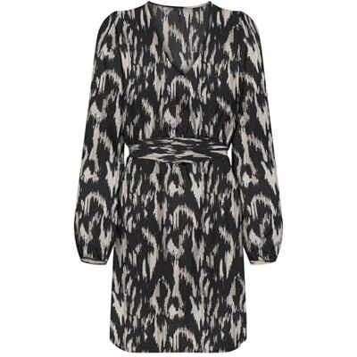 ONLY Damen Onlnova Life Vis L/S Siri Dress Kleid, Black/AOP:590 Rough Animal, Medium ONLY Damen Onlnova Life Vis L/S Siri Dress Kleid, Black/AOP:590 Rough Animal, Medium