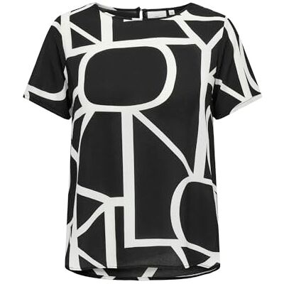 ONLY Carmakoma Damen Carvica Life Top WVN Noos T-Shirt, Black/AOP:Maritime Great Logo, 52 Große Größen EU ONLY Carmakoma Damen Carvica Life Top WVN Noos T-Shirt, Black/AOP:Maritime Great Logo, 52 Große Größen EU