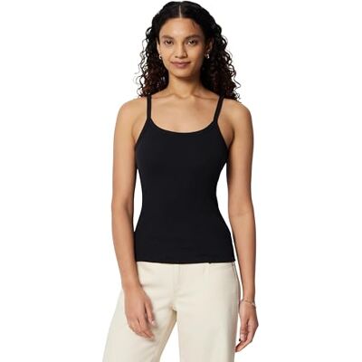 Amazon Essentials Damen Sommer-Tanktop mit U-Ausschnitt aus Gerippter Baumwolle, Schwarz, L Amazon Essentials Damen Sommer-Tanktop mit U-Ausschnitt aus Gerippter Baumwolle, Schwarz, L
