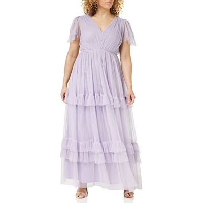 Anaya with Love Ladies Maxi Dress for Women Short Sleeve Evening Ball Gown Tiered V Neck Bow Tie Bridesmaid Wedding Guest Prom Long Kleid Anaya with Love Ladies Maxi Dress for Women Short Sleeve Evening Ball Gown Tiered V Neck Bow Tie Bridesmaid Wedding Guest Prom Long Kleid