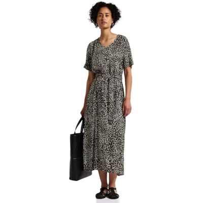 Street One Maxi Viscose Shirt Dress_AOP Black 36 Street One Maxi Viscose Shirt Dress_AOP Black 36
