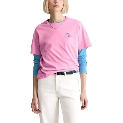 Marc O' Polo Marc OߴPolo Denim Damen T-Shirt mit Rundhalsausschnitt Regular Fit, Rosa (Pale Bubblegum), M Marc O' Polo Marc OߴPolo Denim Damen T-Shirt mit Rundhalsausschnitt Regular Fit, Rosa (Pale Bubblegum), M