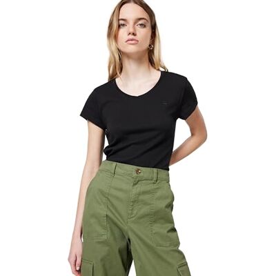 G-STAR RAW Damen Eyben Slim V-Neck Top 2.0, Schwarz (dk Black D24533-4107-6484), S G-STAR RAW Damen Eyben Slim V-Neck Top 2.0, Schwarz (dk Black D24533-4107-6484), S