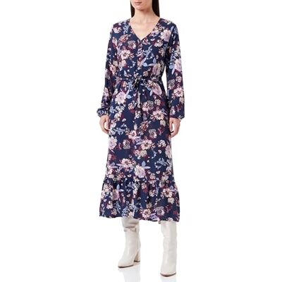 ONLY Damen Onlnova Life L/S Amy Long Dress Aop Ptm, Patriot Blue/Aop:341 Augusta Fleur, M ONLY Damen Onlnova Life L/S Amy Long Dress Aop Ptm, Patriot Blue/Aop:341 Augusta Fleur, M