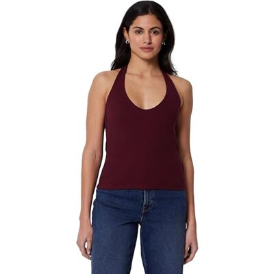 Amazon Essentials Damen Geripptes Halter-Neckholder-Top aus Baumwolle, Dunkles Burgunderrot, XXL Amazon Essentials Damen Geripptes Halter-Neckholder-Top aus Baumwolle, Dunkles Burgunderrot, XXL