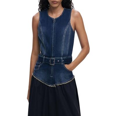 Desigual VEST_POPLIN, 5053 DENIM MEDIUM WASH, XL Desigual VEST_POPLIN, 5053 DENIM MEDIUM WASH, XL