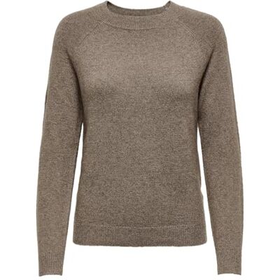 ONLY Damen Pullover Strickpullover ONLRICA Life 15204279,Brownie/Detail:White Melange,S ONLY Damen Pullover Strickpullover ONLRICA Life 15204279,Brownie/Detail:White Melange,S