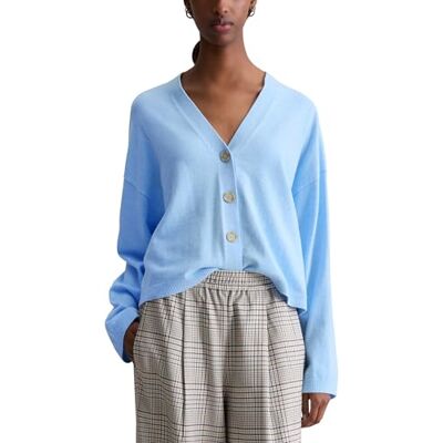 Marc O' Polo Marc OߴPolo Denim Damen Cardigan mit V-Ausschnitt Relaxed Fit, Blau (Light Blue Melange 02), L Marc O' Polo Marc OߴPolo Denim Damen Cardigan mit V-Ausschnitt Relaxed Fit, Blau (Light Blue Melange 02), L
