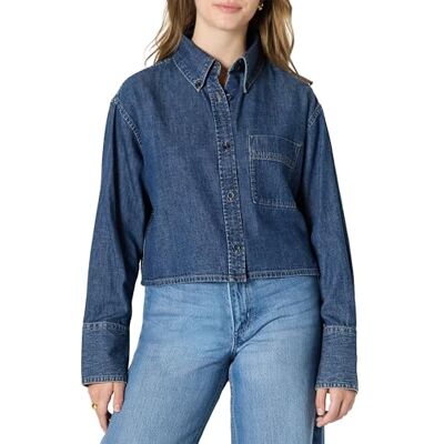 Amazon Essentials Damen Modernes, Übergroßes, Kurzes Jeanshemd Mit Knöpfen, Mittelblau Vintage, XL Amazon Essentials Damen Modernes, Übergroßes, Kurzes Jeanshemd Mit Knöpfen, Mittelblau Vintage, XL