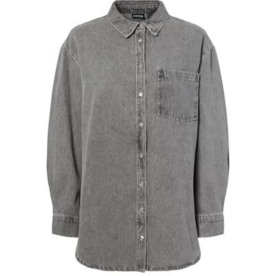 PIECES Damen Jeanshemd PCMAISIE 17150991 ,Grey Denim ,S PIECES Damen Jeanshemd PCMAISIE 17150991 ,Grey Denim ,S