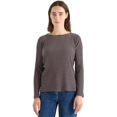 Cecil Gestreiftes Langarmshirt Eggplant red L Cecil Gestreiftes Langarmshirt Eggplant red L