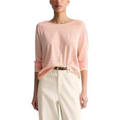 Marc O' Polo Marc OߴPolo Denim Damen Langarmshirt mit U-Boot-Ausschnitt gestreift, Mehrfarbig (Light Pink Multi 02), M Marc O' Polo Marc OߴPolo Denim Damen Langarmshirt mit U-Boot-Ausschnitt gestreift, Mehrfarbig (Light Pink Multi 02), M